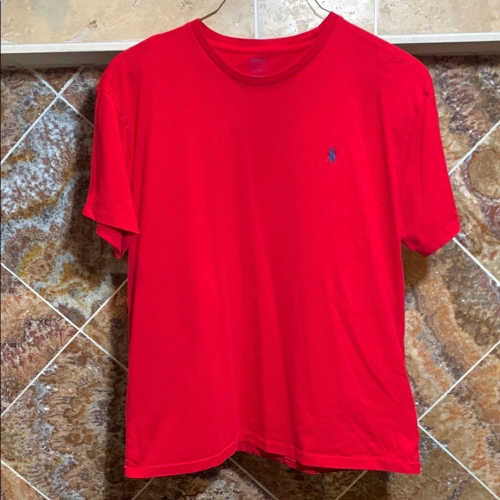 Polo by Ralph Lauren Men's Jersey Crewneck T-Shirt Bright Red Size Large - Picture 2 of 8